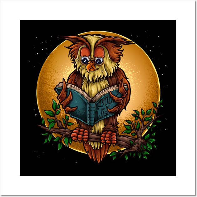 Wise Owl Wall Art by Alema Art